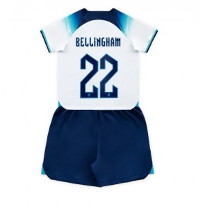 Anglie Jude Bellingham #22 Dětské Domácí dres komplet MS 2022 Krátký Rukáv (+ trenýrky)